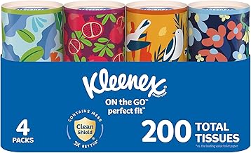 Kleenex Perfect Fit Facial Tissues, 4 Cannisters, 50 Tissues per Can, 2-Ply (200 Total), Packaging May Vary