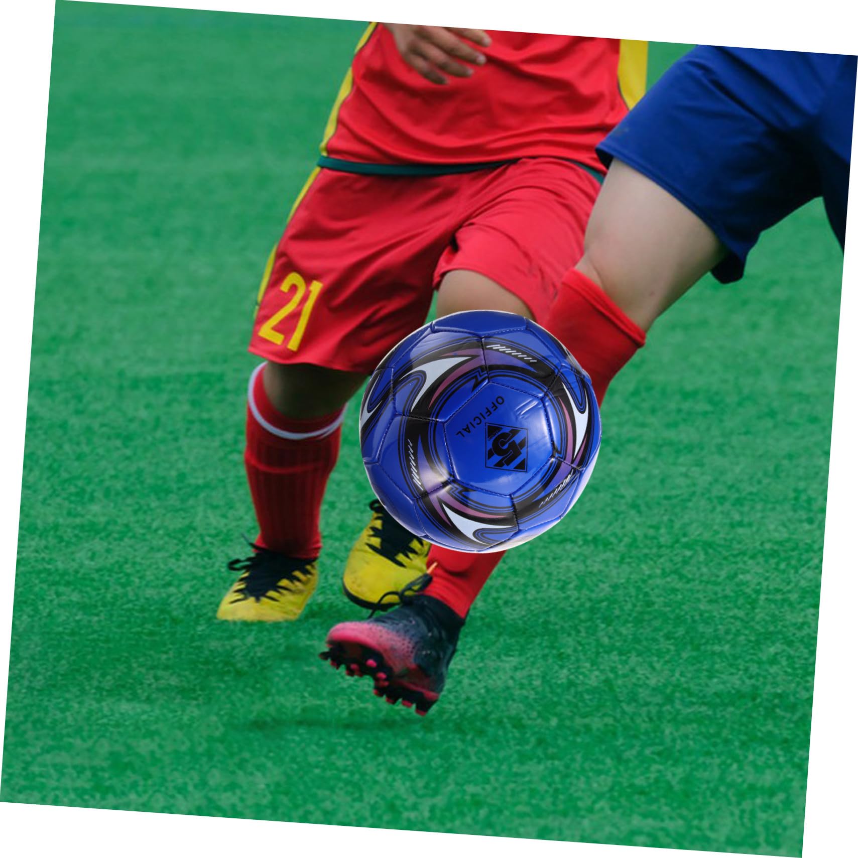 VICASKY Pallone da Calcio N 5 in PVC Blu per Bambini e Toddler | Uso per Allenamento e Partita, Portatile Alta Elasticità, Finitura Resistente All'usura