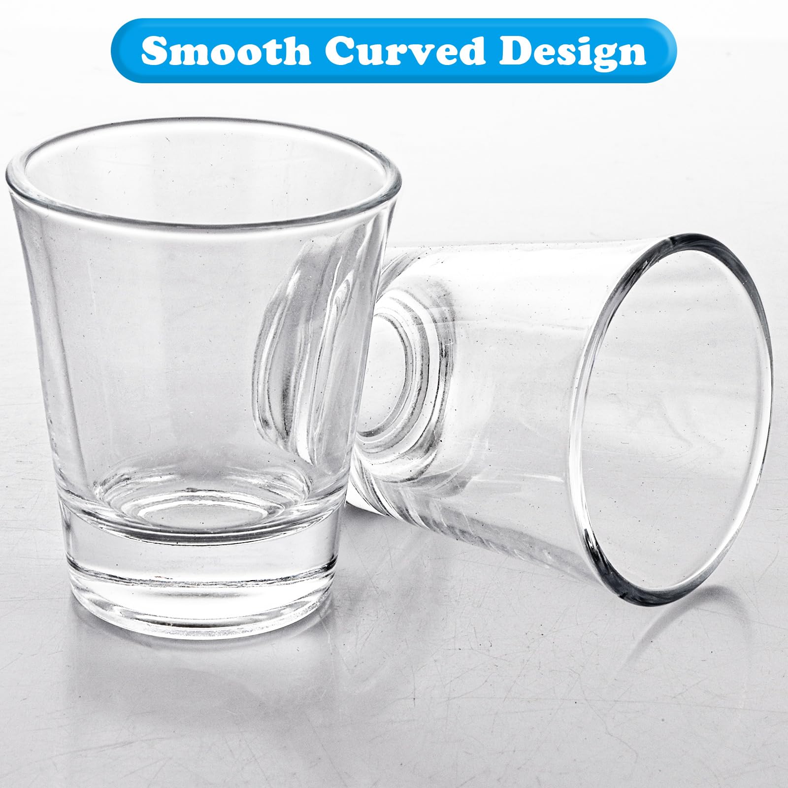 Lot de 48 verres à liqueur, 60 ml, verres à shot classiques avec base soulevée, verres à shot ronds transparents pour cocktail, vodka, whisky