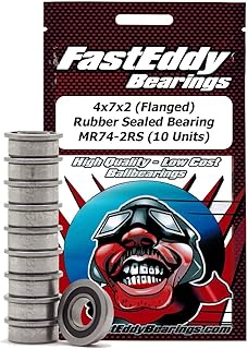FastEddy Bearings 4x7x2.5 (Flanged) Rubber Sealed Bearing MF74-2RS (10 Units)