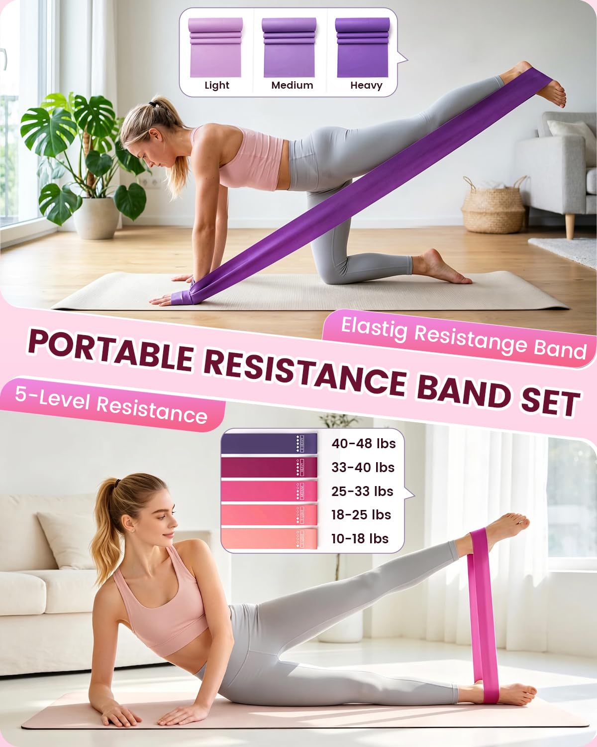 Kit per Pilates 24 in 1, kit per allenamento a casa, per donne, attrezzatura per pilates con anello e palla da 33 cm, per principianti e allenamenti a casa
