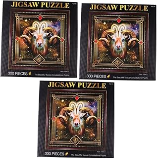 TOYANDONA 3 Conjuntos De 300 Peças De Quebra-Cabeça De Doze Constelações Pintura Quebra-Cabeças De Papel Quebra-Cabeças Do Zodíaco Quebra-Cabeça Infantil Grande Quebra-Cabeça Infantil