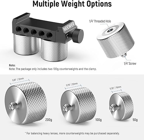 Miniatura 5 de NEEWER Kit de contrapesos y abrazaderas de cardán, compatible con DJI Ronin RS4 Pro RS4 RS3 Pro RS3 RS2 RSC2 ZHIYUN Crane 2S 3S Weebill S Moza Air 2