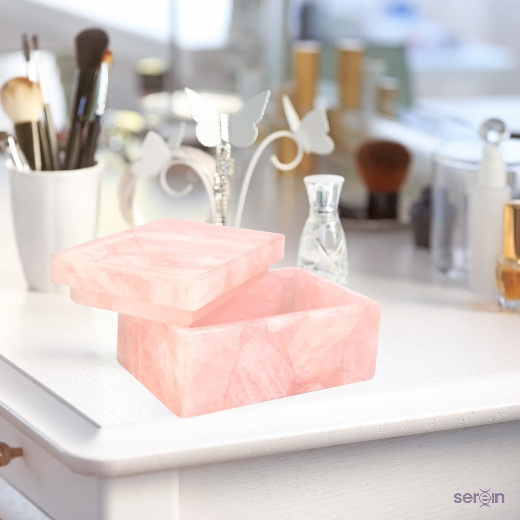 Amazon｜Serein Wellness ローズクォーツジュエリーボックス 半貴石