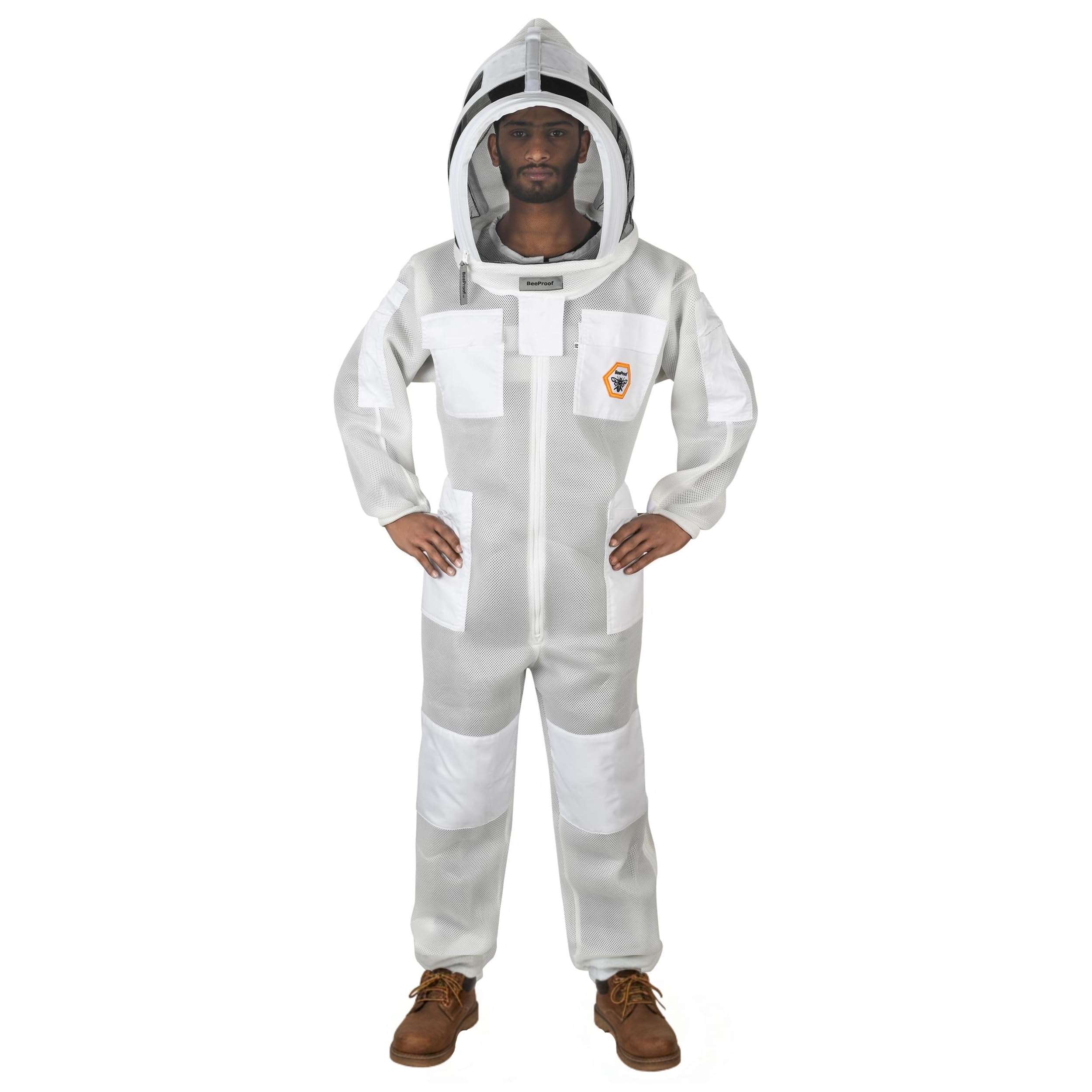BP-411 - Traje completo de apicultura con sombrero de cerca, malla transpirable, protección contra picaduras, malla de aire ultraligera