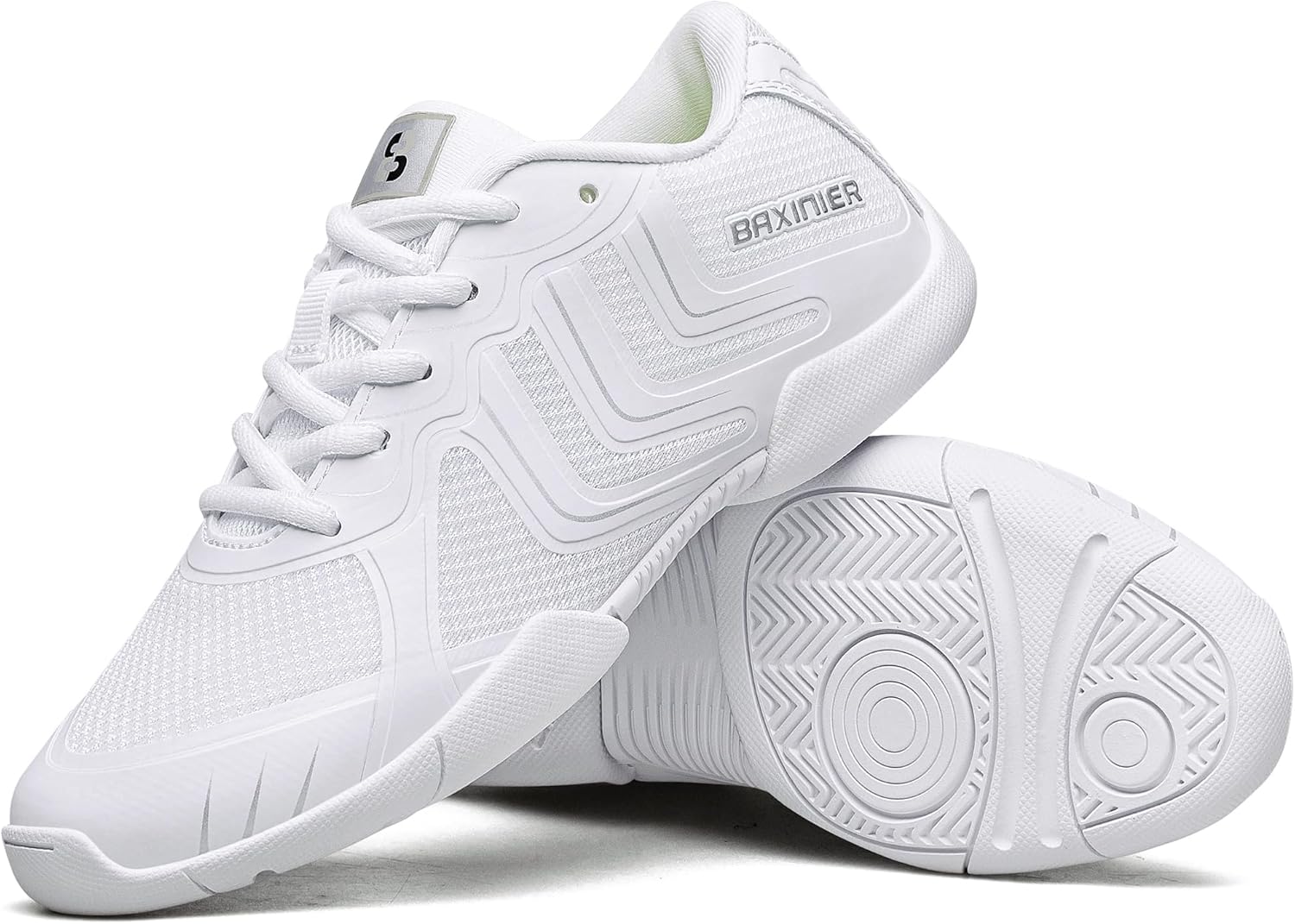 TUOTOM Girls White Cheer Shoes Youth Competition Cheerleading Dance Sneakers Breathable Athletic Training Tennis