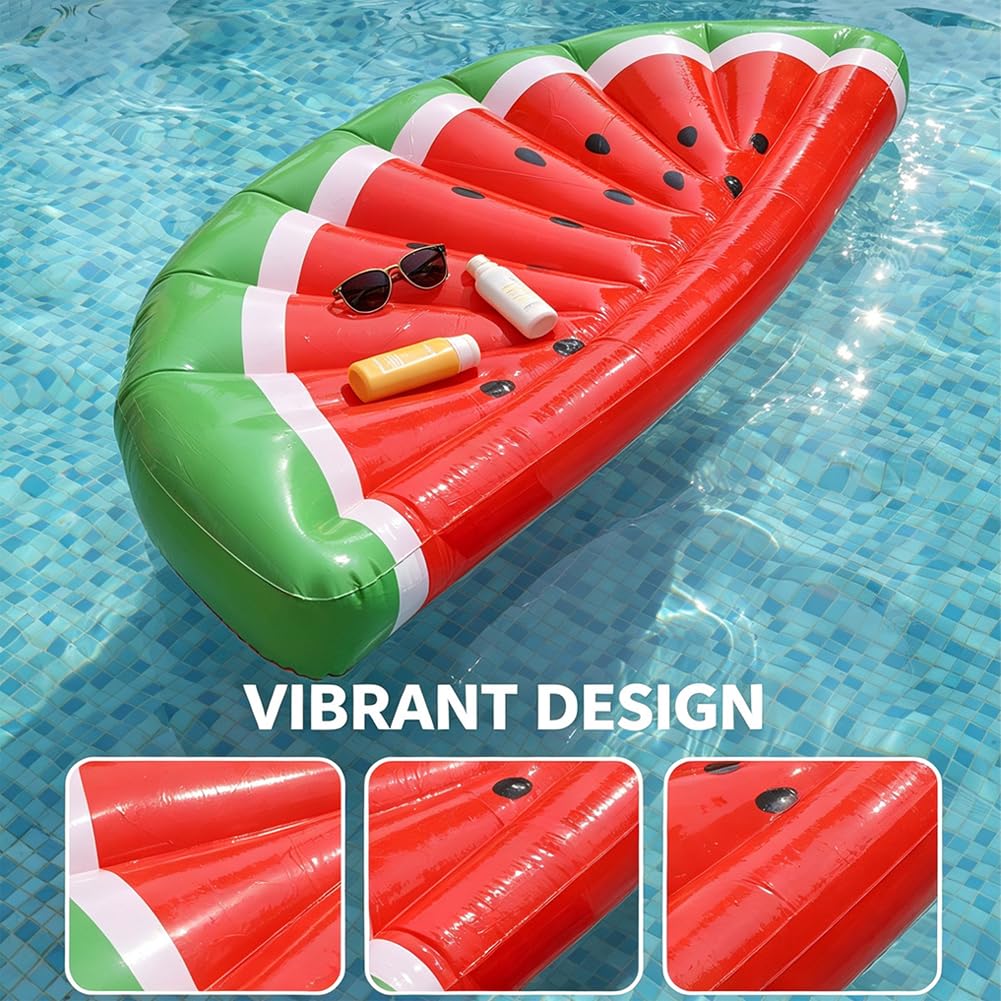 Bouées gonflables pastèque pour Piscine, Grands Jouets de Plage, Matelas Gonflable pour lac, Chaise Longue Gonflable, Amusement Aquatique Estival pour la Plage et la Piscine