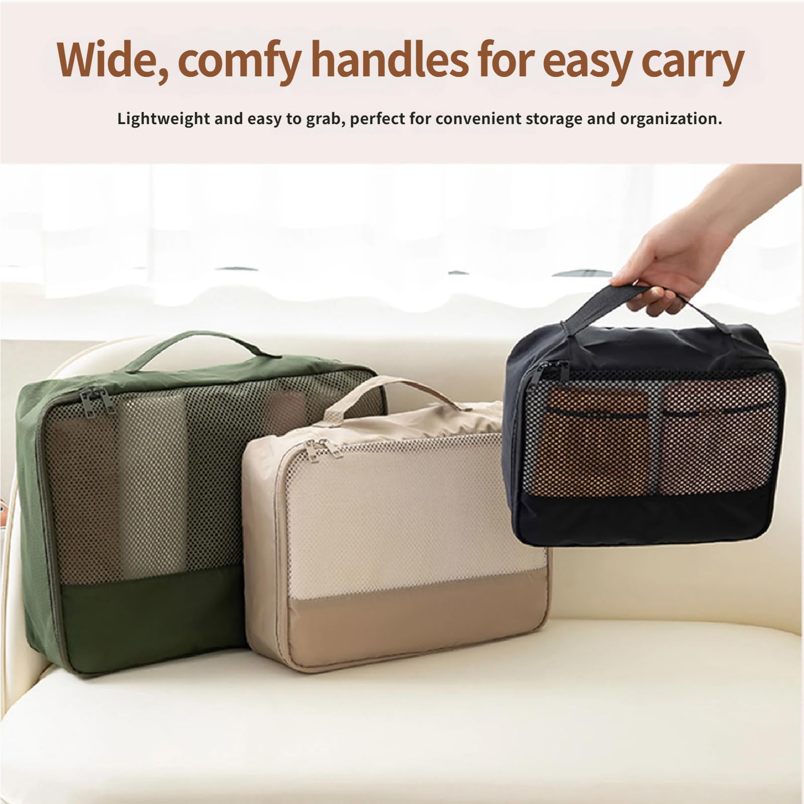 3 Borse Organizer Impermeabili per Attrezzatura da Viaggio Borse portaoggetti in Poliestere con Fodera in Nylon 420D Set Borse portaoggetti da Viaggio