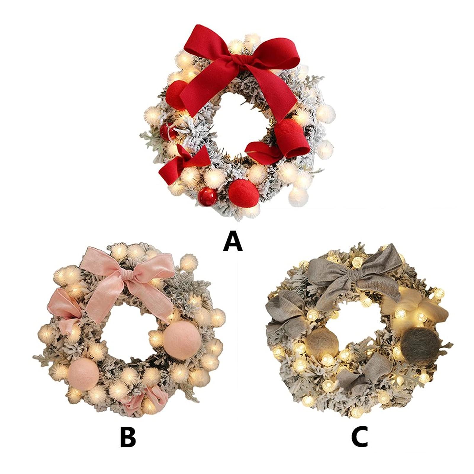 Hermosa Corona Artificial para Puerta, Corona navideña de Flores Artificiales de ratán, Corona Colgante para Puerta CA
