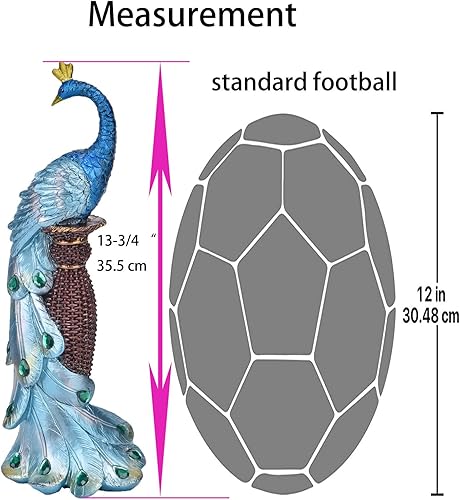 Miniatura 3 de Decoración de estatua de pavos reales, escultura de animales, resina moderna, acento para el hogar, pasillo, sala de estar, dormitorio, habitación