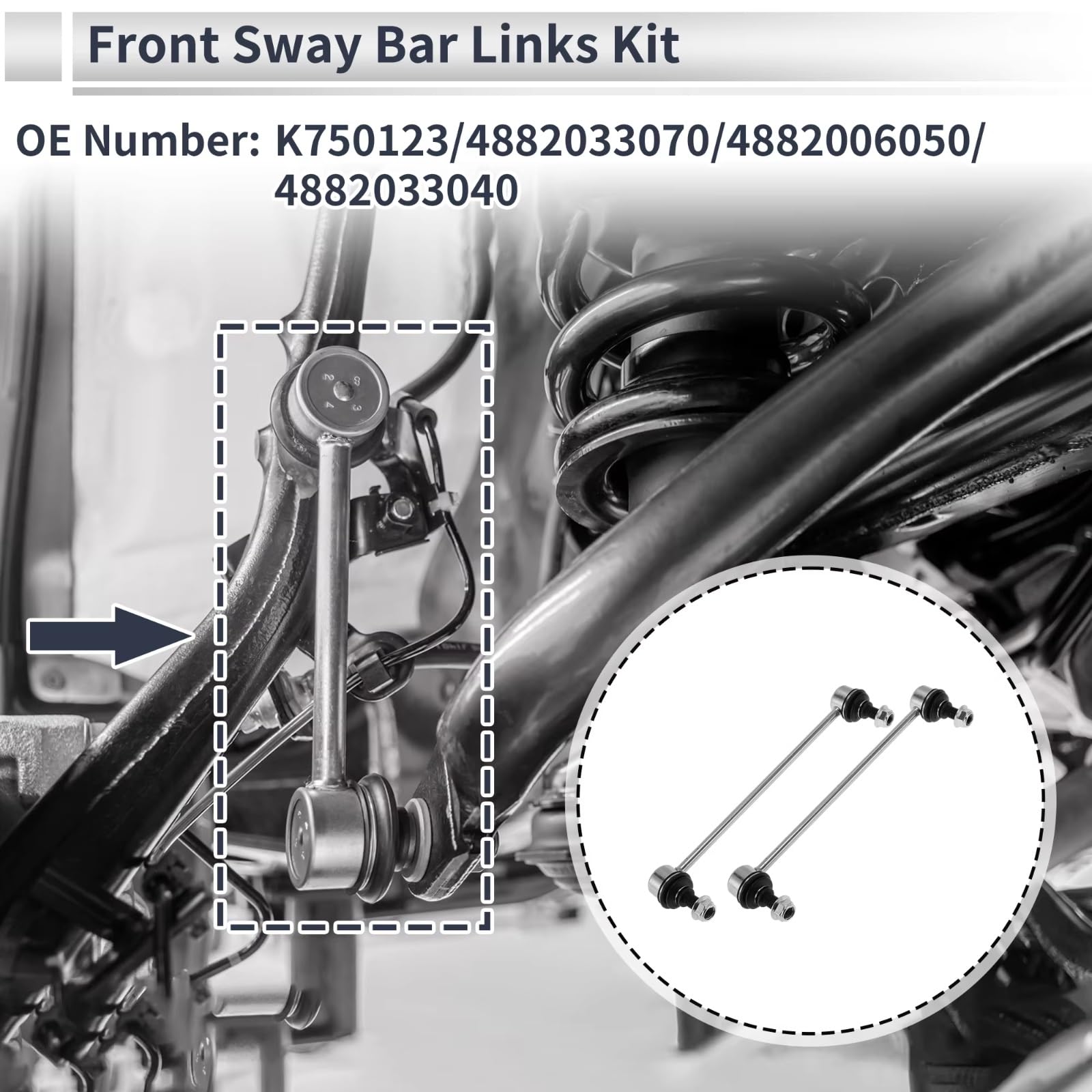 Bieletas de Barra estabilizadora Delantera 1 par Bieletas de Barra estabilizadora Delantera para automóvil 4882033040 Compatible con Camry 2007-2012 2013 2014 2015 2016 2017