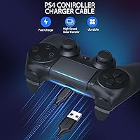 Vista 2 de PS4 Charger Cable,10FT PS4 Controller Charger Cord for Xbox One S/X/Elite,PS 4 Pro/Slim,Game,Micro USB Cable to USB A Long Braided Data Charging