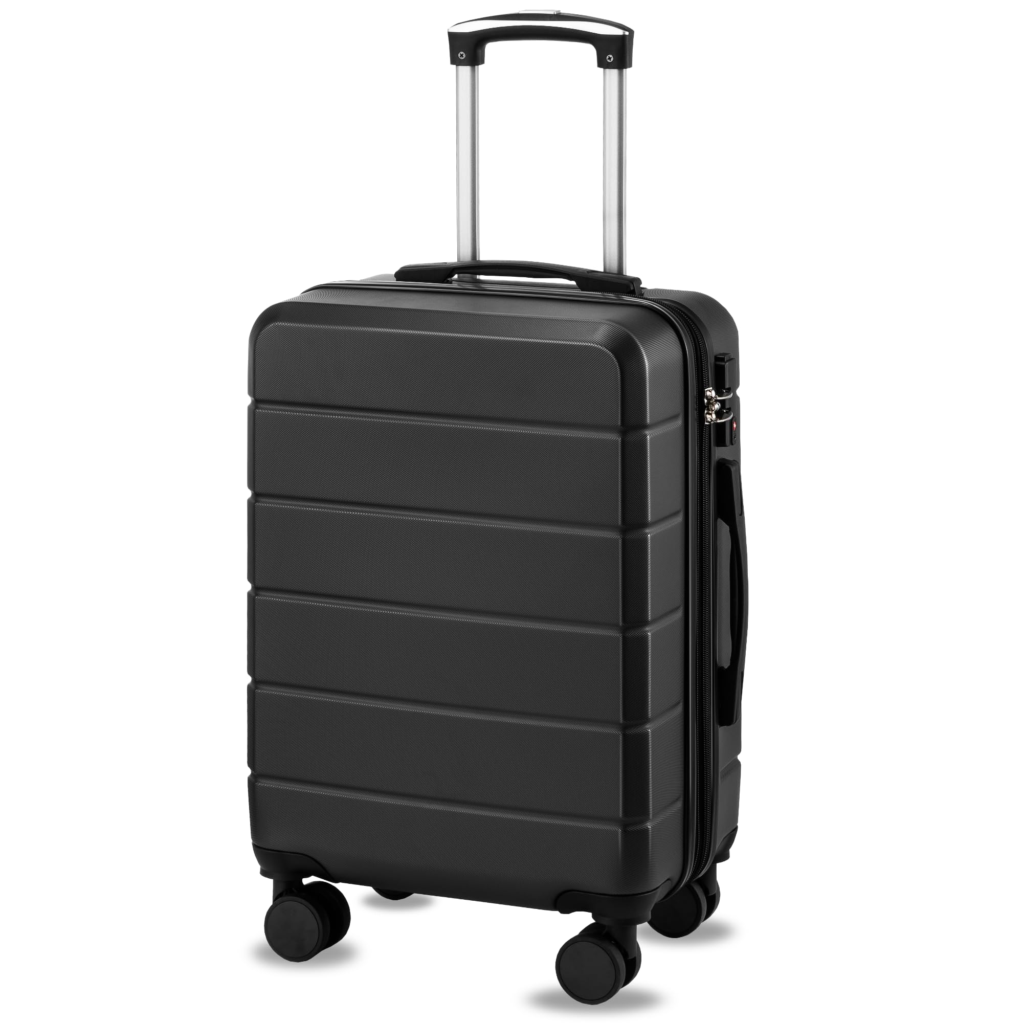 YOETEY 22x14x9 Carry On Luggage for Airplanes - Expandable Hard Shell Suitcases for Travelling, Lightweight, TSA Lock (Black, 20 Inch) image 3