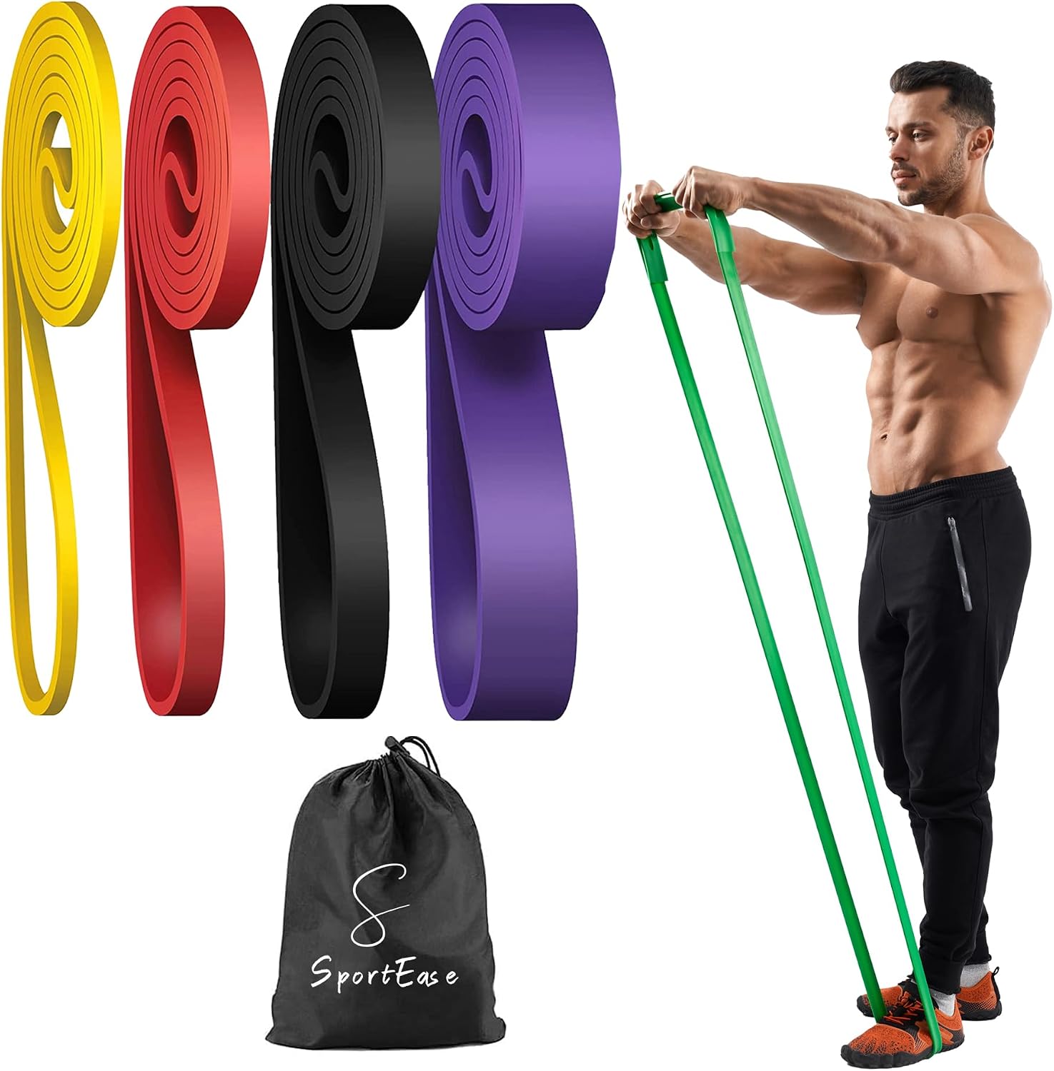 Pull Up Assistance Band Set – 3-Pack Long Loop Resistance Bands For Pull Ups, Strength Training & Stretching (Red, Black, Yellow) - View #11