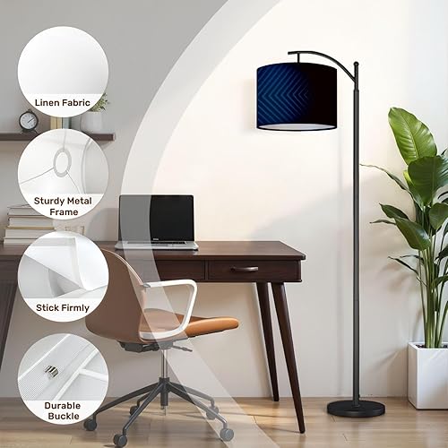 Miniatura 5 de Lamp Shade Blue neon glowing arrows technology abstract Futuristic graphic design Drum Lampshades for Floor Lamps Hanging Lamp Table Lamps