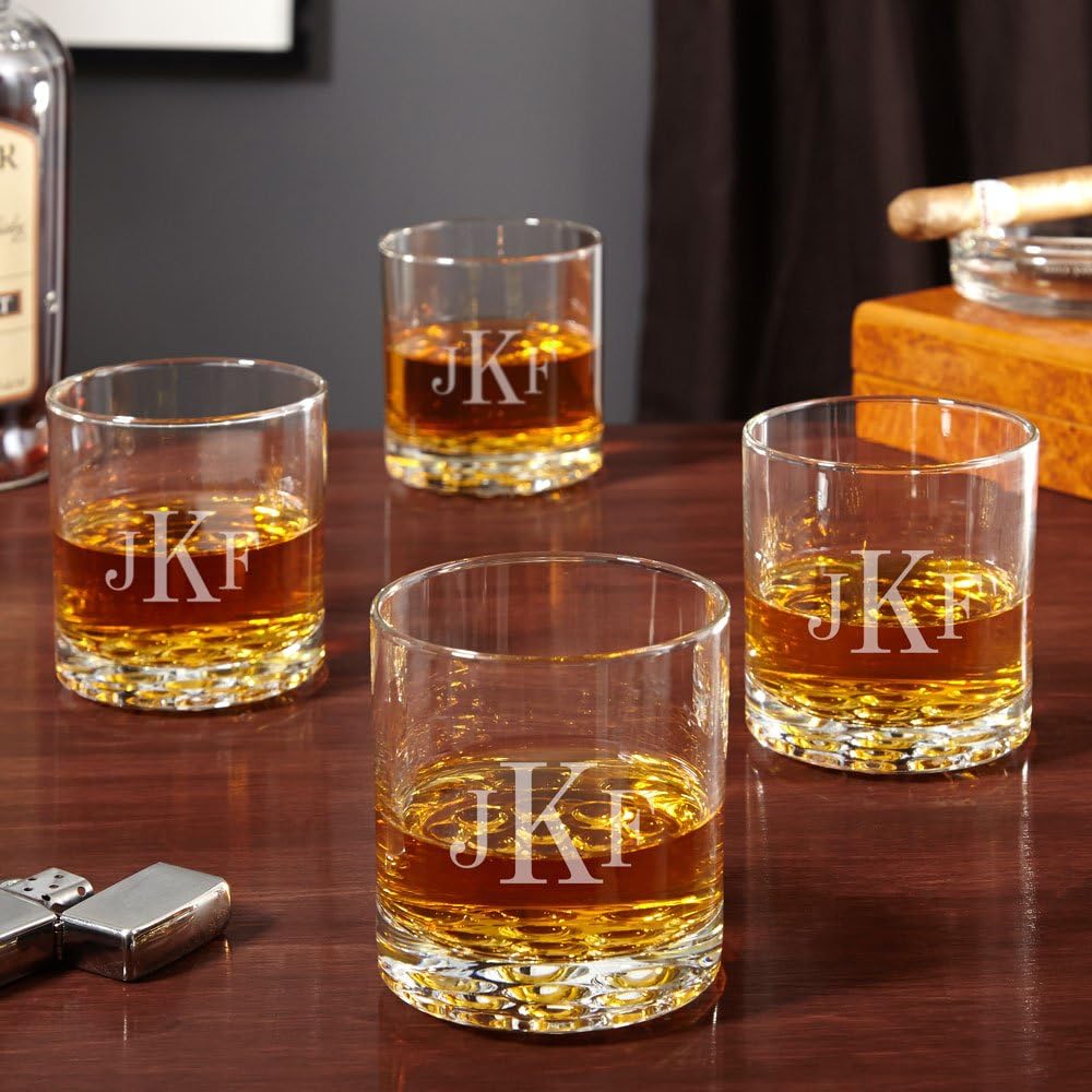 HomeWetBar Engraved Whiskey Glasses, Set of 4 Custom Whiskey Glasses for Men & Women - Thumbnail 2