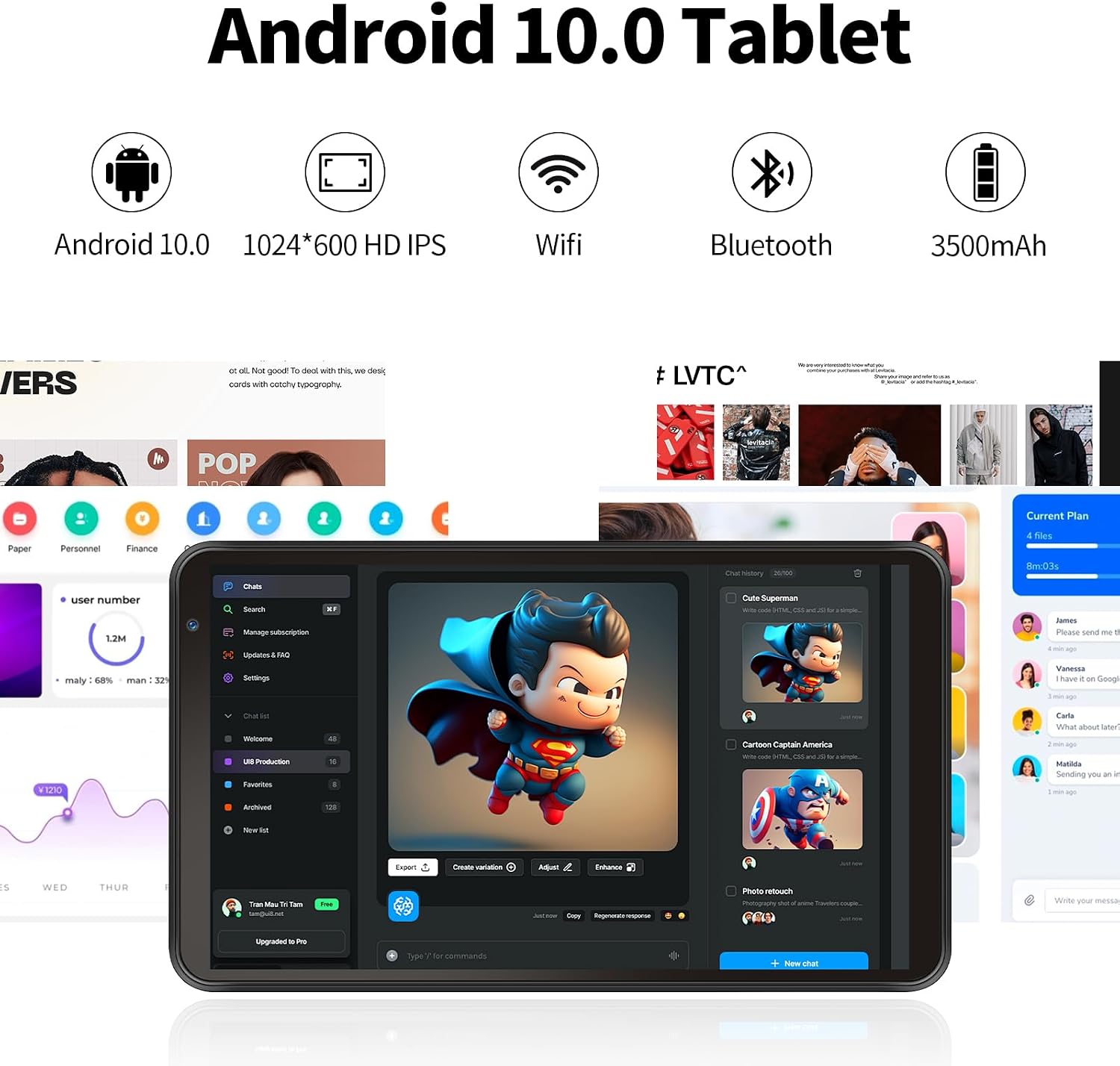 Tablet 7 inch Android,32GB ROM,2GB RAM,512GB Expansion,HD Touchscreen,Tablet with Dual Camera, WiFi, Bluetooth,GMS Certified, Lightweight and Portabe