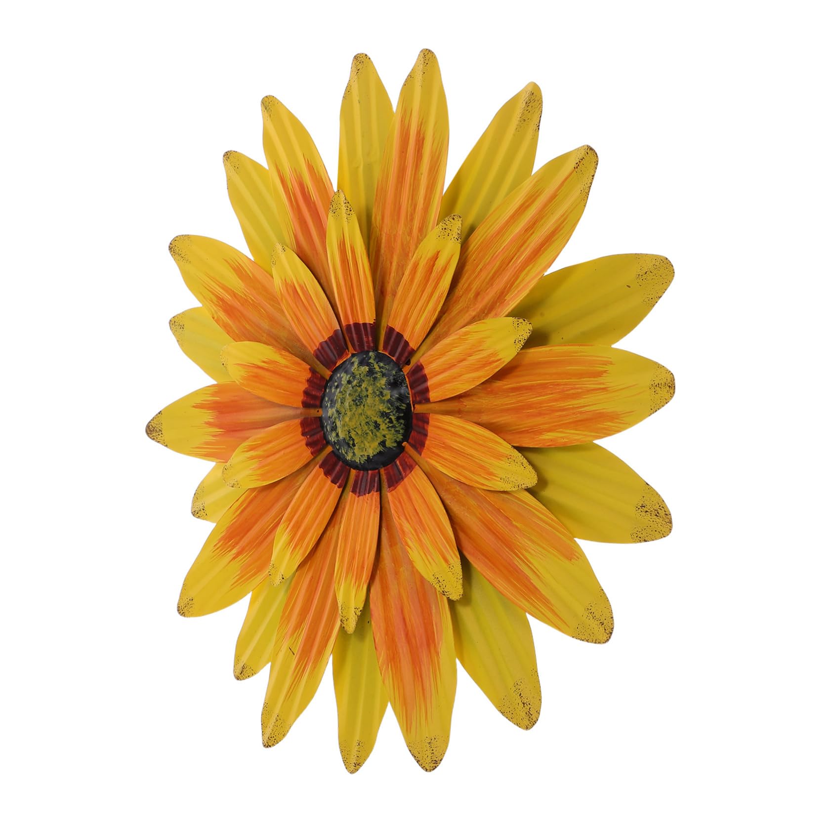 BESTonZON Decorazione Murale Girasole in Metallo 13 Pollici Ferro Giallo