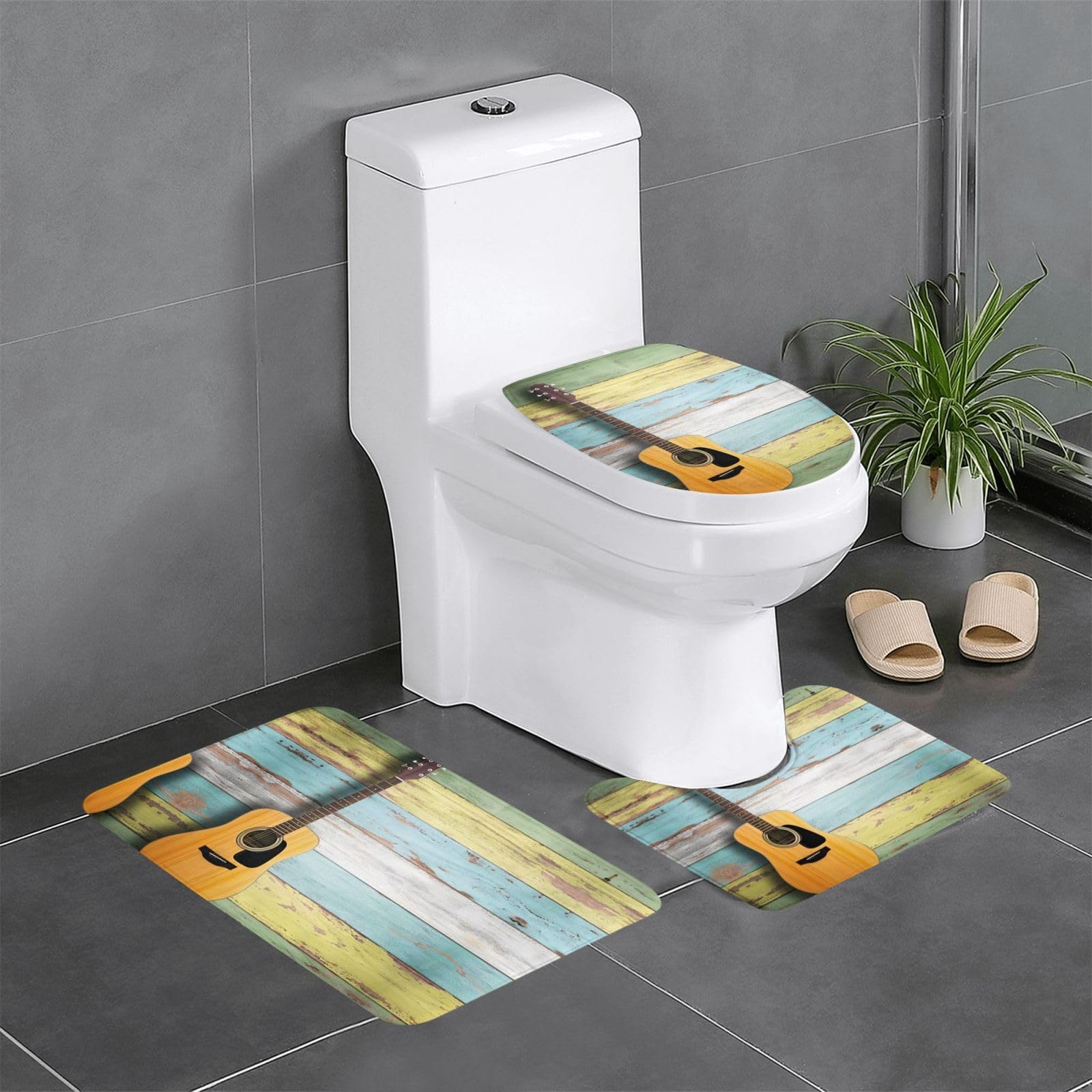Ensemble tapis de salle de bain guitare pour douche et hôtel