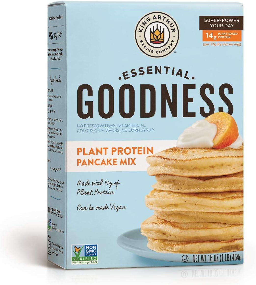 King Arthur, Essential Goodness Protein Pancake Mix, Non-GMO Project Verified, Certified Kosher, 1 Pound (Pack of 6)