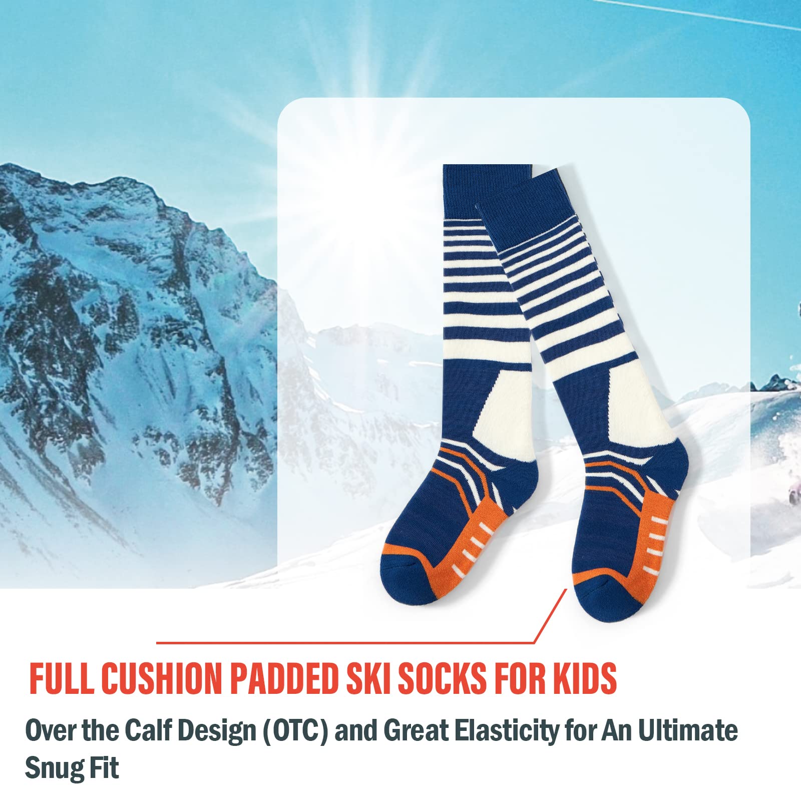 Calcetines de esquí para niños, calcetines cálidos de invierno para niños y niñas, calcetines térmicos gruesos para patinaje, snowboard, nieve, paquete de 3
