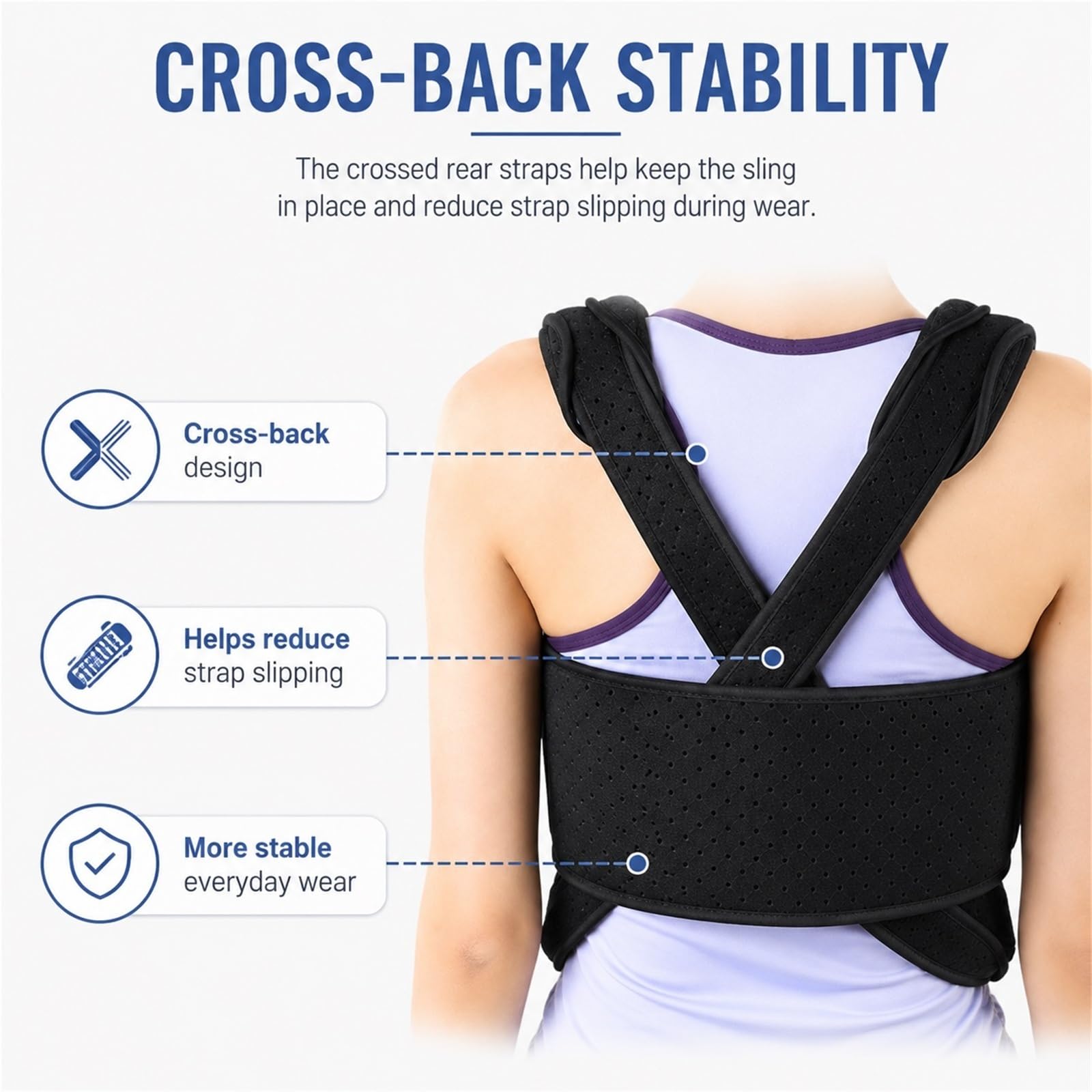 Cabestrillo para Brazo Inmovilizador de Hombro para Dormir Ajustable Soporte para Lesión de Manguito Rotador Fractura de Clavícula Dislocación Postoperatorio