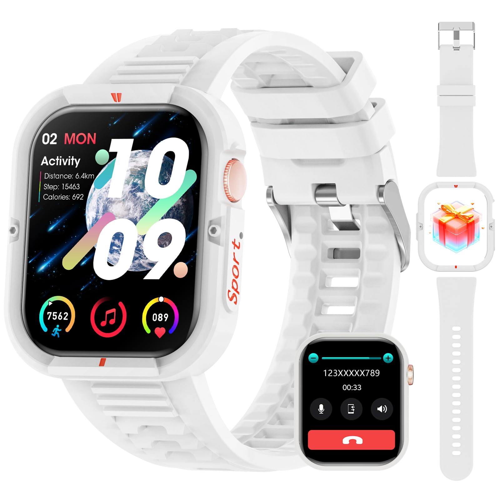 Hwagol Smartwatch Uomo Donna,1,85''Fitness Tracker 140+ modalità Sportive Orologio Smar twatch con Contapassi/Cardiofrequenzimetro/SpO2/Cronometro per Android iOS