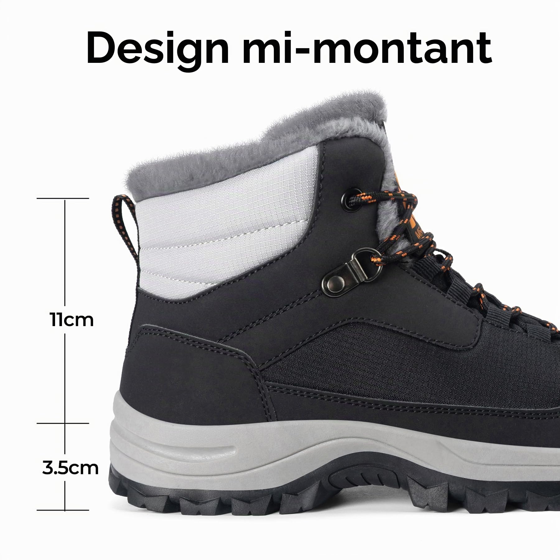 Mishansha Bottes de Randonnée Femme Hiver Fourrées 36-42 EU | Chaussures, Chaudes, Antidérapante, Trekking, Outdoor, Promener son Chien
