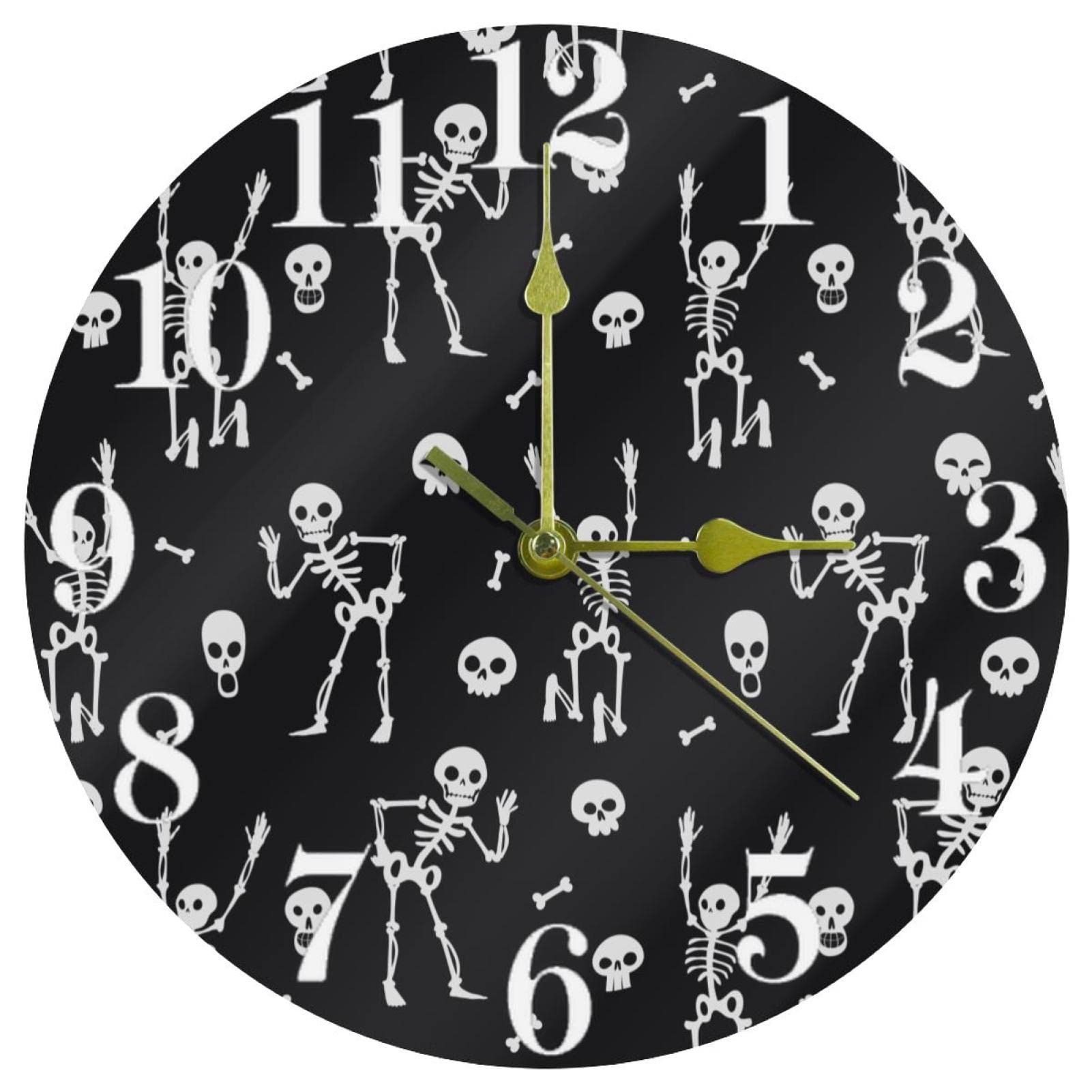 Horloge murale à quartz silencieuse sans tic-tac Halloween pour maison cuisine et bureau