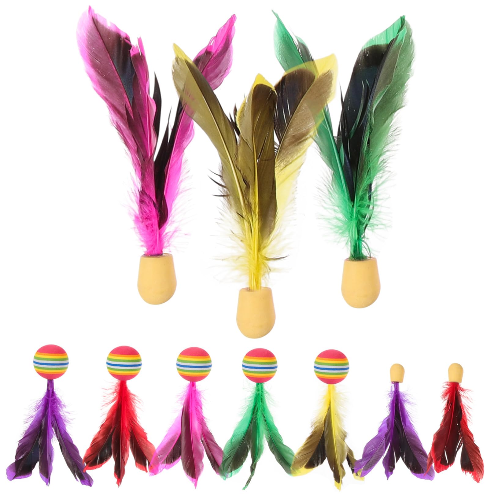 Parliky Badminton Shuttlecocks 10pcs Boys and Girls Badminton Kit High Elastic Colored Plate Toys