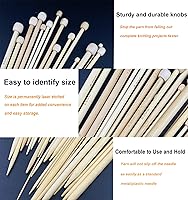 Vista 3 de Mdoker Juego de 95 piezas de agujas de tejer y juego de ganchos de ganchillo 36 agujas de tejer rectas de bambú 12 ganchos de ganchillo pequeños