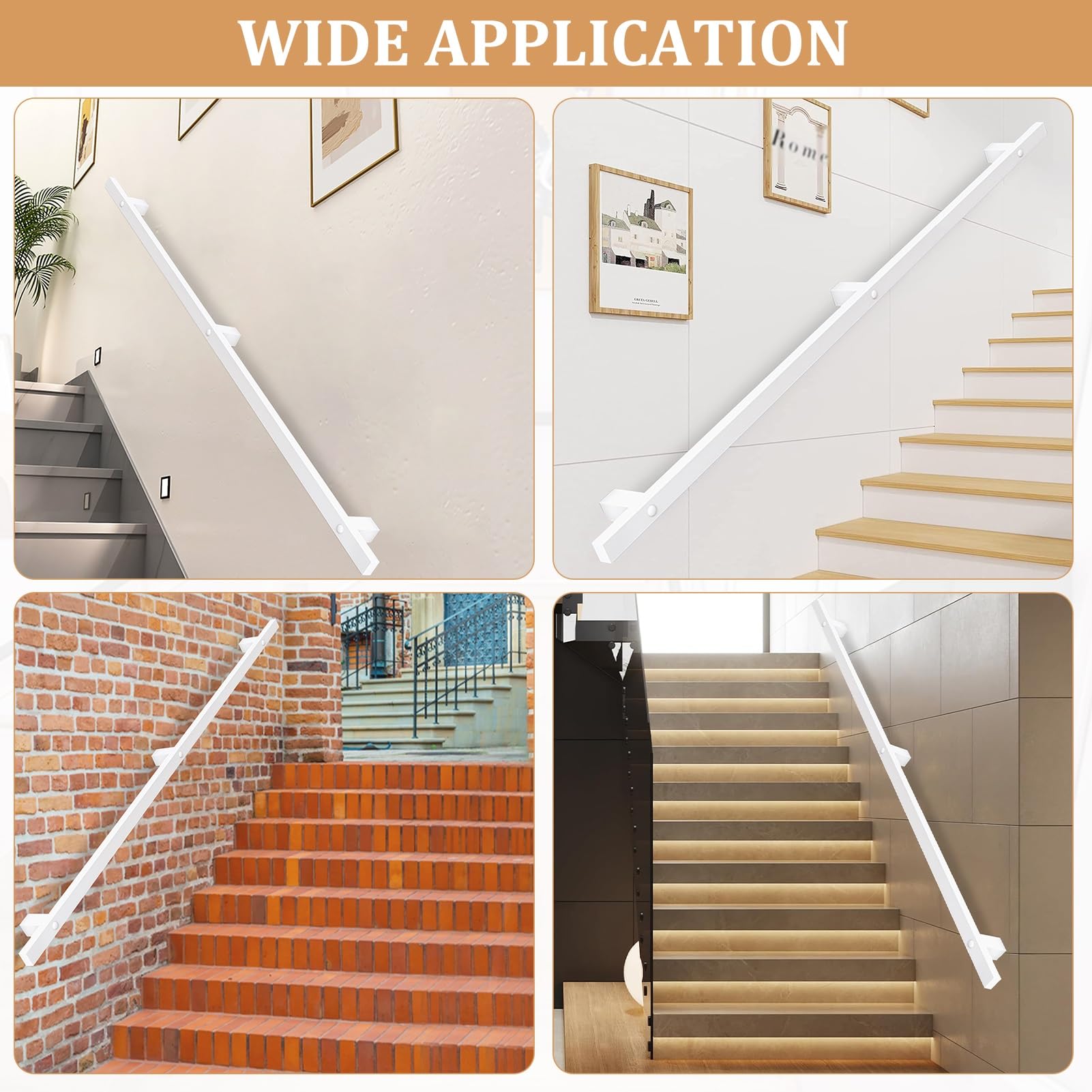 Amazon.co.jp: 金属製階段手すり 滑り止めフットレールサポート、屋内