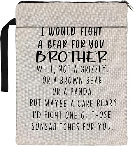 Funda para libro de regalos para hermanos, regalos para hermanos de hermana y hermano, funda protectora con cremallera, funda protectora para libros