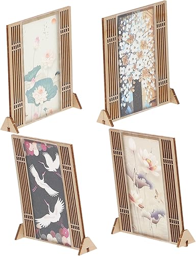 Miniatura 7 de TOYANDONA 4 juegos simulado mini pantalla escritorio privacidad panel pantalla plegable ornamento pintura china pantallas plegables mini divisor