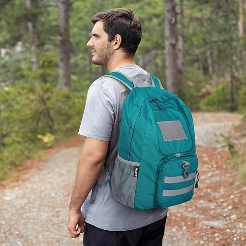 Miniatura 7 de G4Free Mochila ligera plegable de 30L para viajes de senderismo, mochila plegable resistente al agua para hombres y mujeres, Azul pavo real, 30 L,
