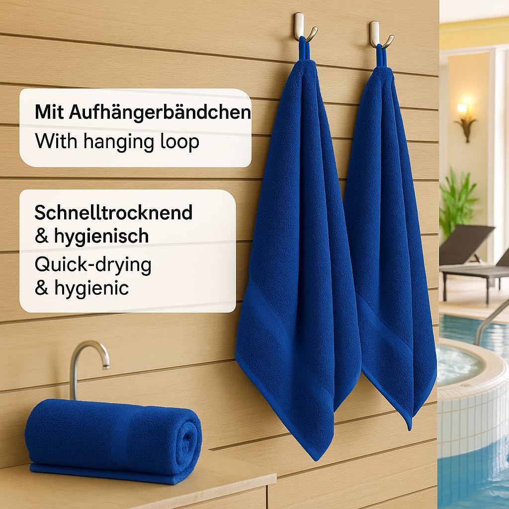 Betz Premium Juego de 2 Piezas de Toallas de Sauna 100% algodón XXL Toalla de baño 70x200 cm - Azul