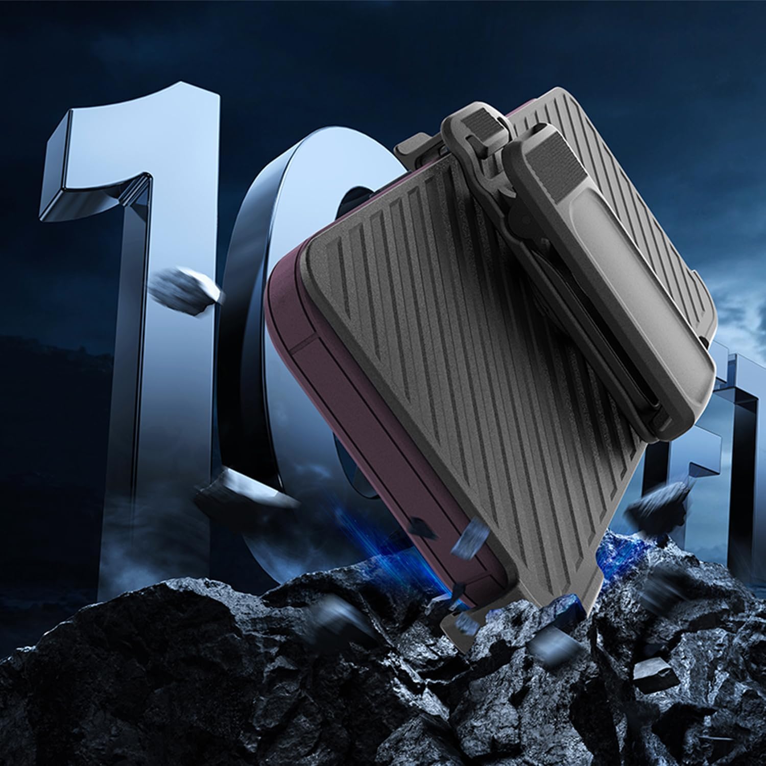 Designed for iPhone 16 Pro Max Case,Magnetic,Double Protection,Tough Durable,Compatible with MagSafe,Detachable Back Clip,Dustproof,No Fading,No Yellowing,Non-Slip,for Men Women,Wine Red Rose - Image 6