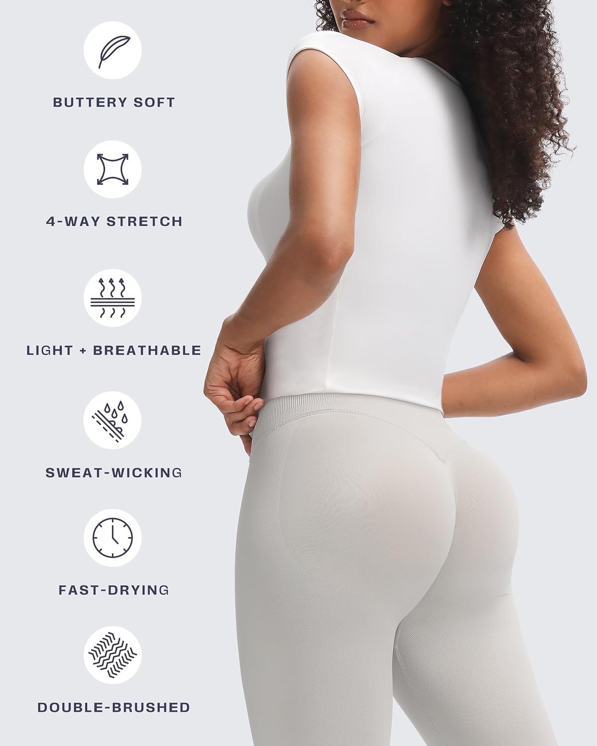 Aoxjox Women's Short Sleeve T-Shirts GEO Baby Tee Workout Gym Yoga Crop Top - Image 7