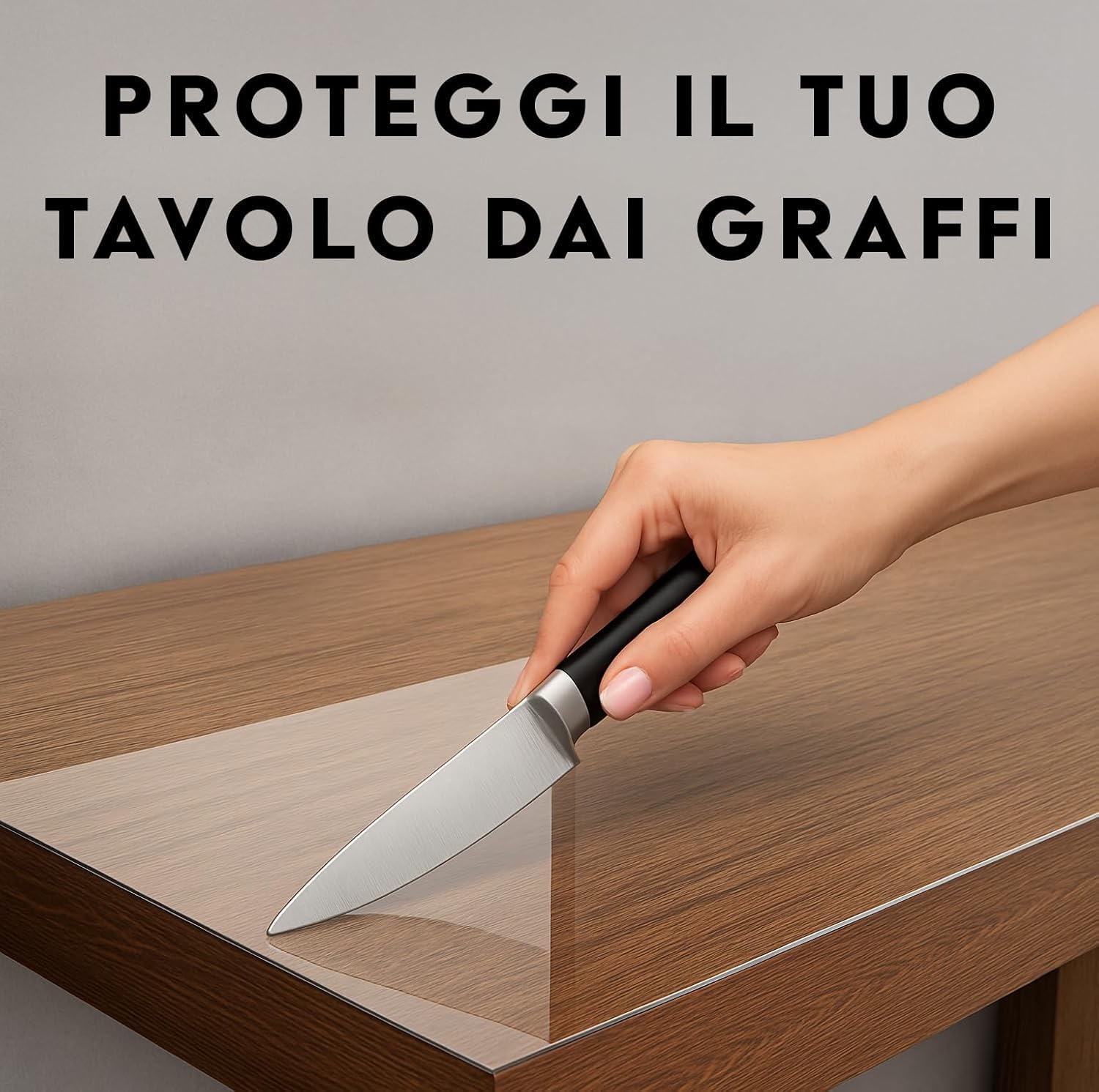 Pellicola Trasparente per Tavolo 1,5mm - Copritavolo Trasparente Rettangolare | Antimacchia - Antigraffio - Pulizia Veloce | Uso Quotidiano | Misure Personalizzate - GALEONE