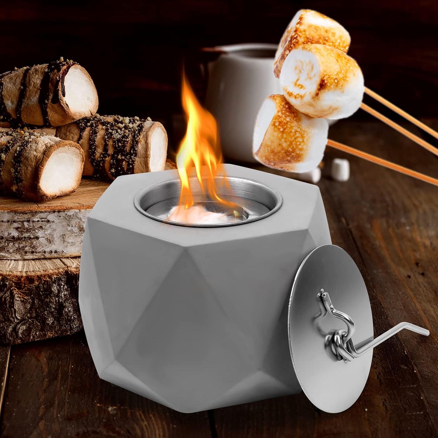 ENERBRIDGE Tabletop Fire Pit Bowl, Portable Fire Pit Table