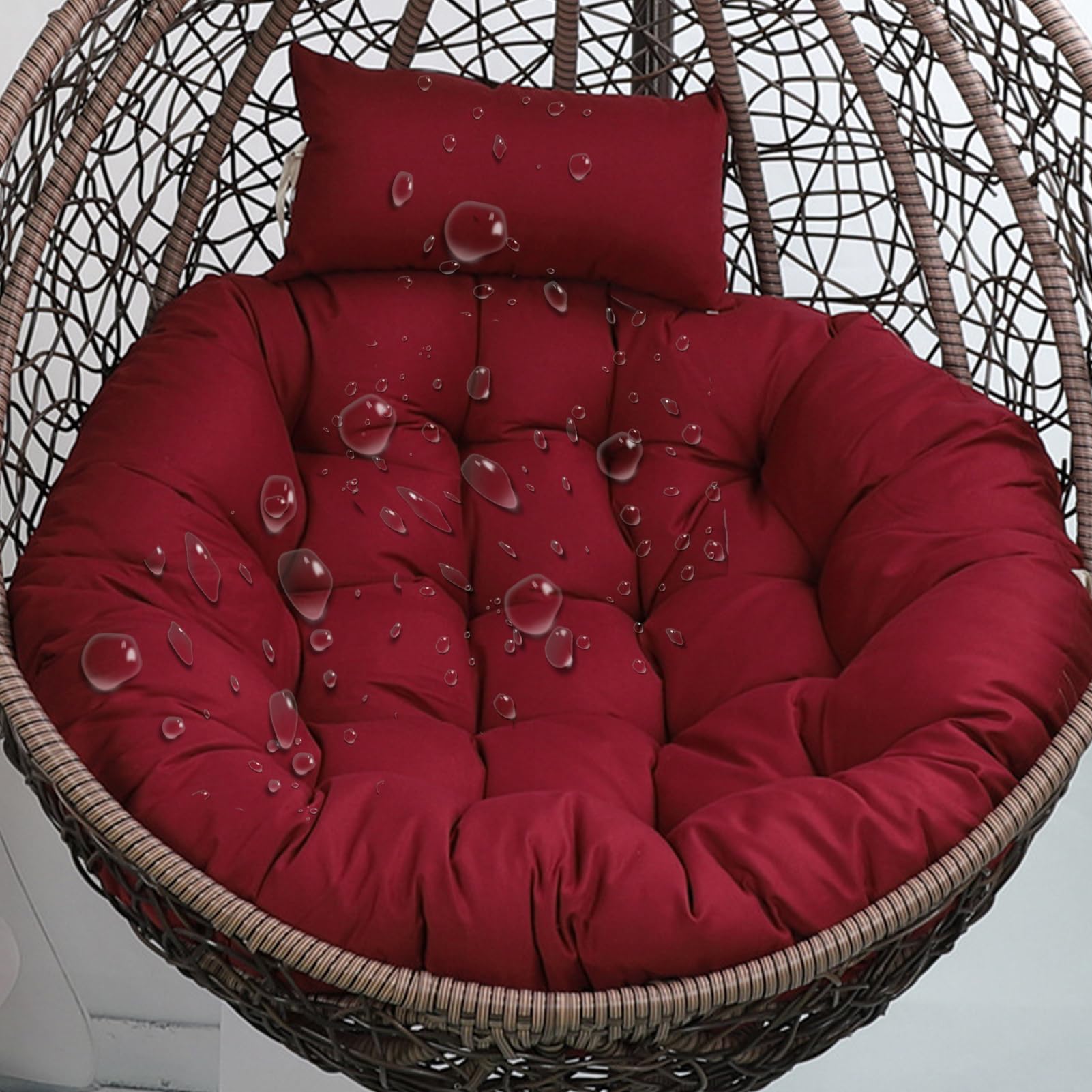 Aocase Egg Chair Cushion Only Replacement - Large Thick Washable Seat Pad & Pillow for Indoor/Outdoor Hanging Swing Basket Chairs, Garden Patio Mat Pads with Zipper (Cushion Only),NO10,110×110cm