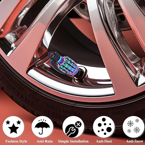 Vista 61 de Tapas de válvula de neumático, aleación de aluminio, anticorrosivas, a prueba de polvo, para automóviles, SUV, camiones, bicicletas, motocicletas