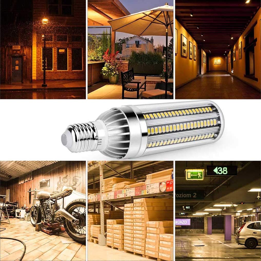 LANMOU Super Bright Corn Light 54W LED Lampadina E27 Edison LED Lampada con Adattatore E40 per Area Commerciale Supermercati Stazioni Garage Magazzino Fabbrica Illuminazione, Warm White Light