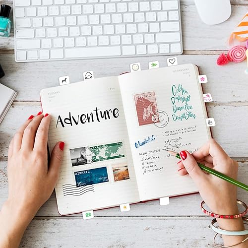 Miniatura 3 de Pestañas adhesivas de índice para marcadores de página, pestañas adhesivas blancas, banderas de página, pestañas de libro para escribir y