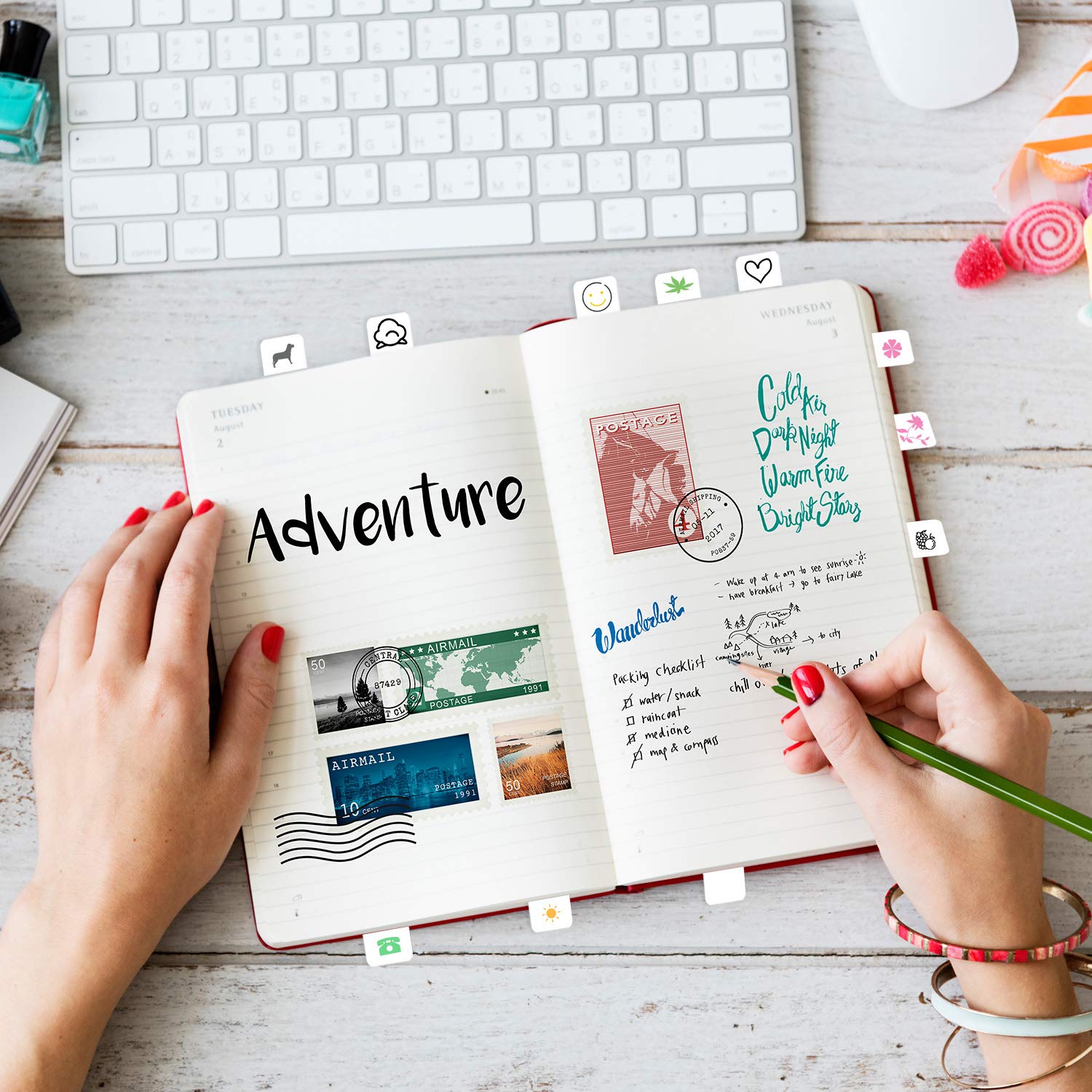 Sticky Index Tabs Page Marker White Sticky Tabs Pop up Page Flags Writable and Clear Book Tabs for Page Marker 1.6 x 0.5 Inch (800 Pieces) - Image 3