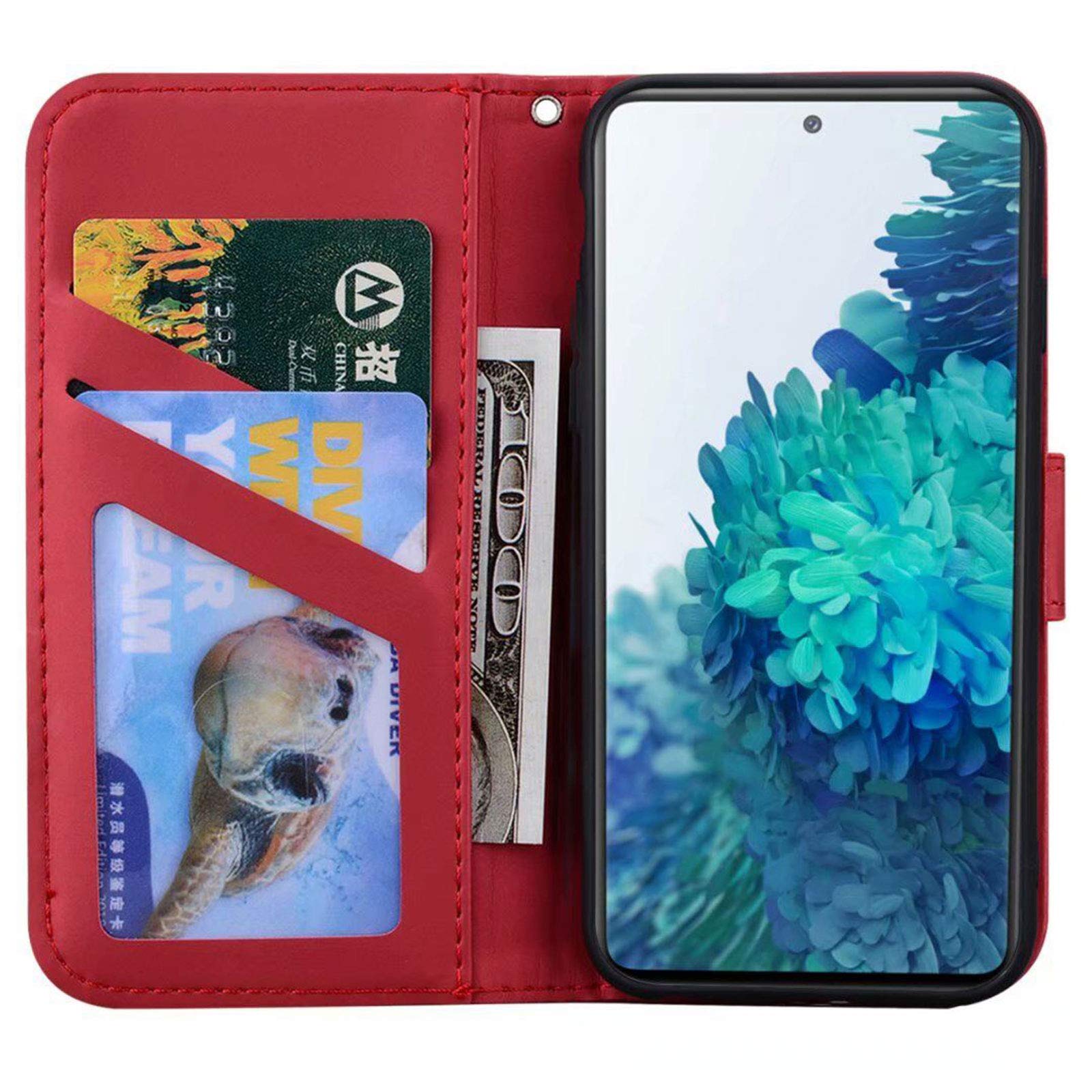 Ailisi Cover Con Portafoglio Per Samsung Galaxy A3 2017 | Custodia A Libro In PU Con Stampato Gatto Rosso, Slot Carte E Funzione Stand - 2