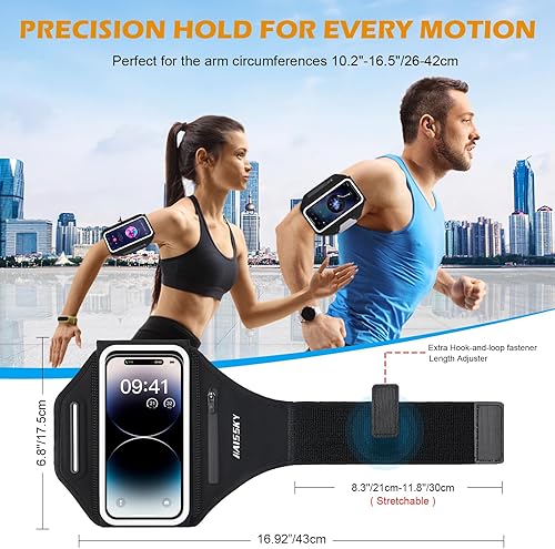 Miniatura 5 de Brazalete de teléfono para correr con soporte para auriculares, diseño 3D para teléfonos celulares para iPhone 17161513 ProPlus y S24S20, soporte