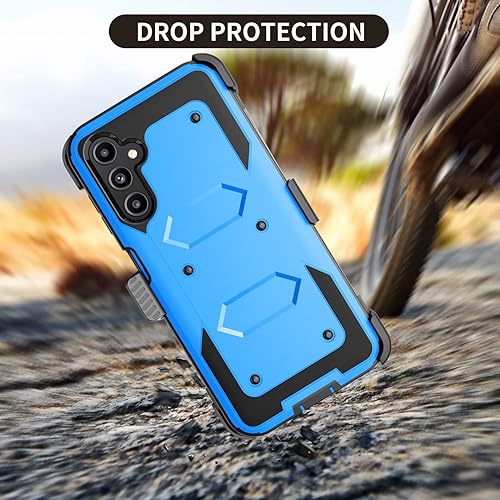Miniatura 9 de Takfox Funda para Galaxy A14 5G, para Samsung A14 5G, protector de pantalla integrado con soporte para cinturón, funda de cuerpo completo, grado