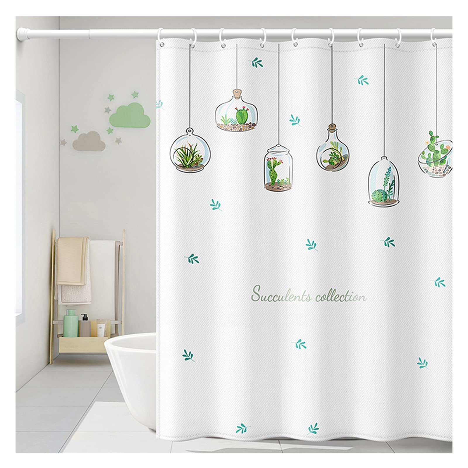 Rideau de douche avec crochet de mode durable pour séparation de baignoire étanche