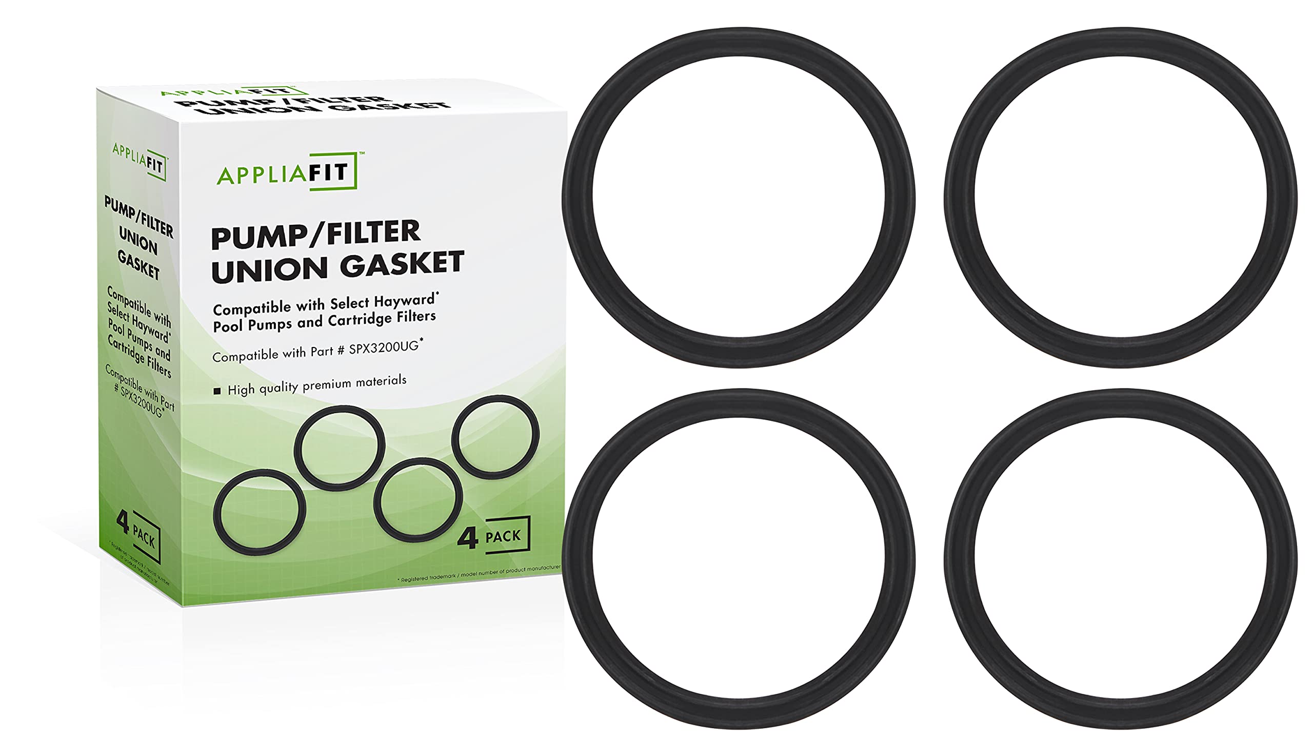 AppliaFit 4-Pack Union Gasket T-Seal Compatible with Hayward SPX3200UG for Hayward Tristar, Northstar and EcoStar Pool Pumps and SwimClear Cartridge Filters (4-Pack)